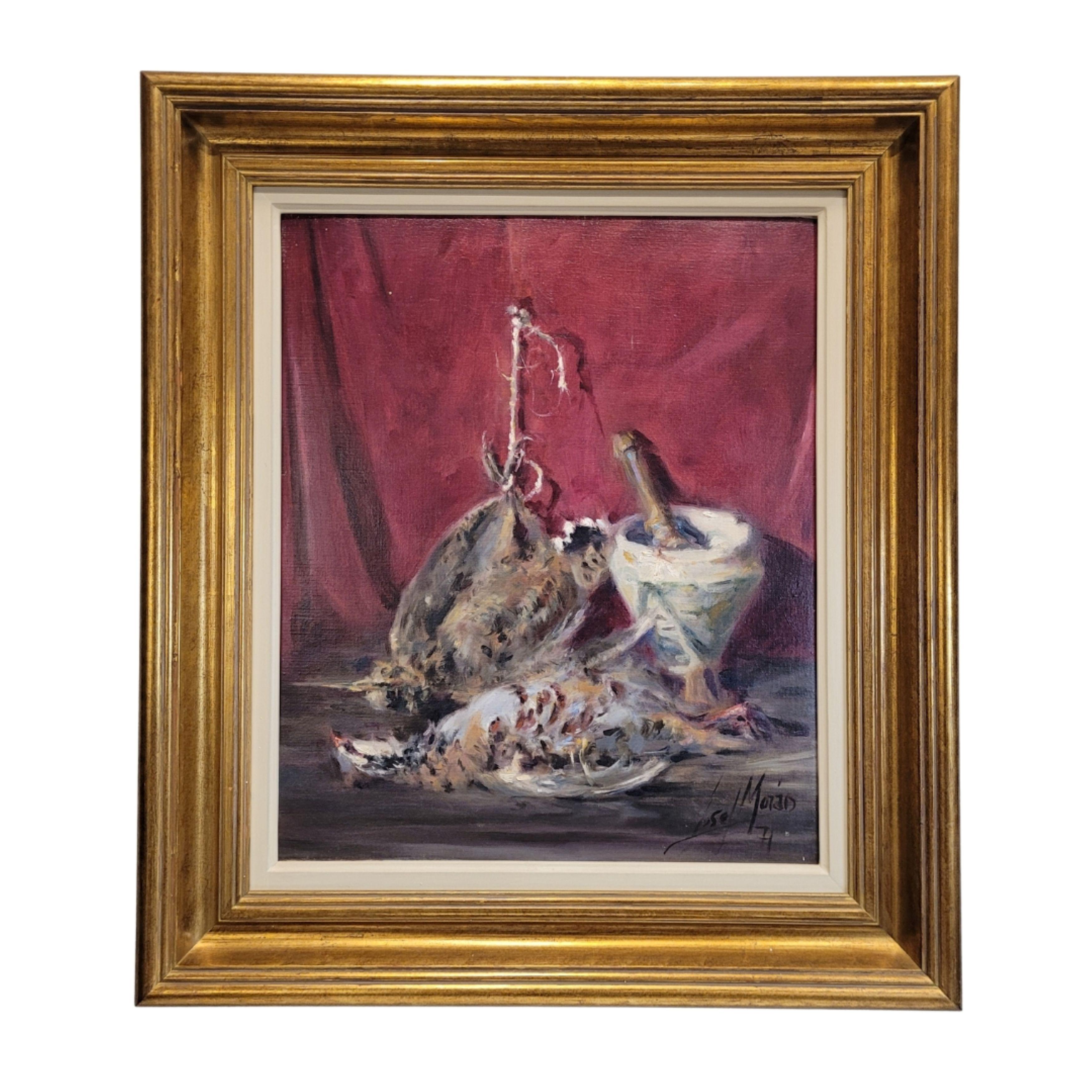 José Fernández Morán (Bilbao, 1944) Figurative Painting - Still Life with Partridges, Oil on Canvas, José Fernández Morán, Spain