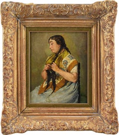 José Genoves Llansol, Portrait of a Valencian Woman, Oil Painting