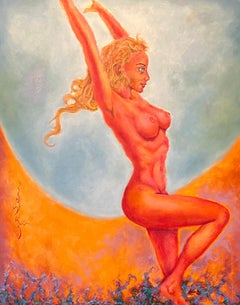 "L'évasion d'Eve" par José Gerson - Huile sur toile - 73x92 cm