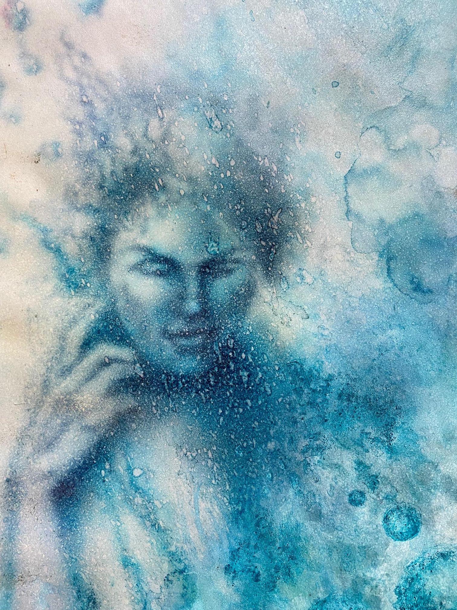 Meerjungfrau von José Gerson - Tinte auf Papier 46x64 cm im Angebot 2