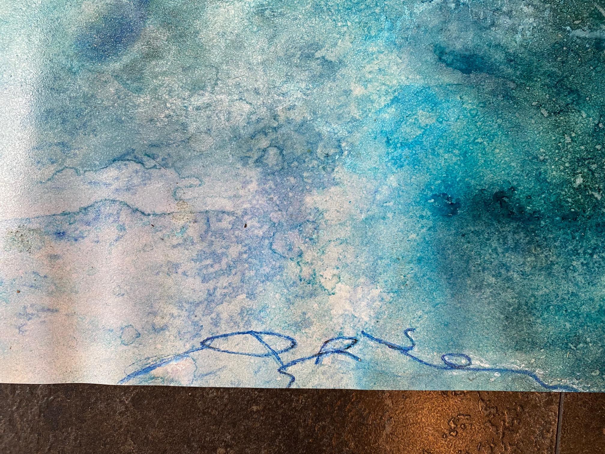 Meerjungfrau von José Gerson - Tinte auf Papier 46x64 cm im Angebot 3