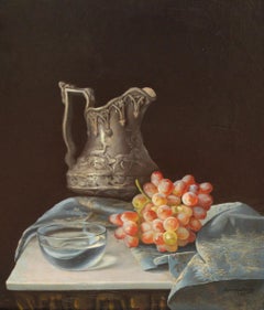 Bodegón de uvas y jarra - Óleo sobre tela - Año 1947