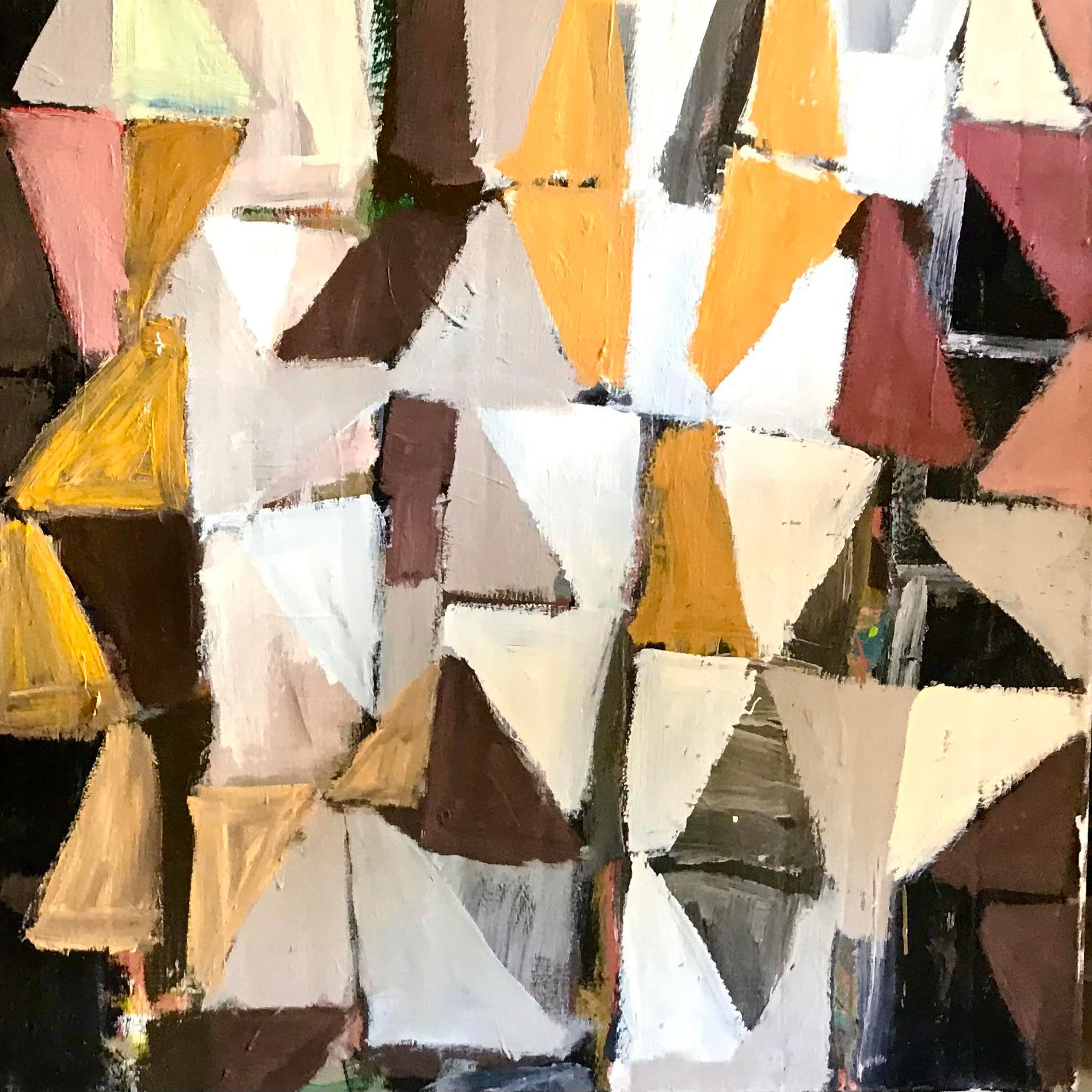 For Jose Ignacio Suarez an abyss of time and space distances him from those who were the first inhabitants of the Brazilian coasts and of this vast American continent. His initial language is two-dimensional painting, acrylic on canvas, observing
