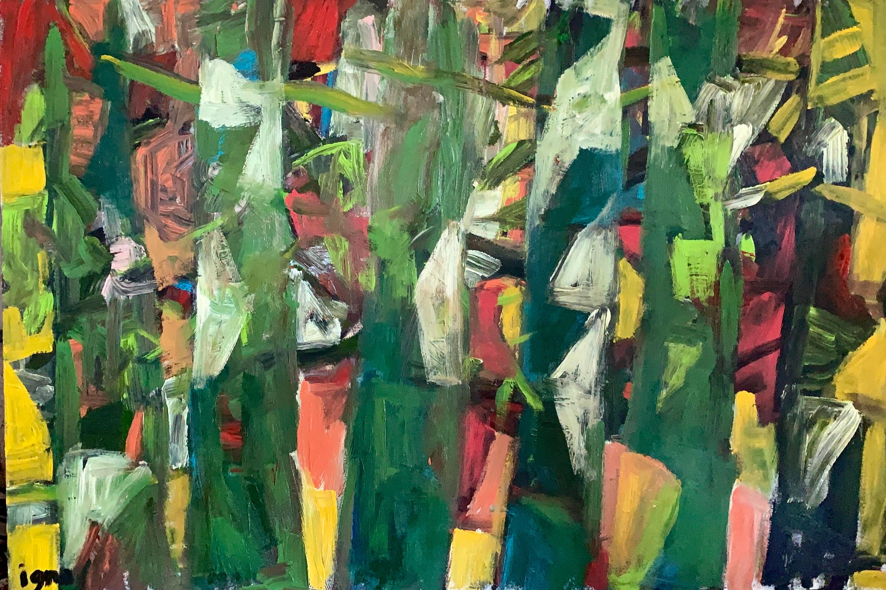 José Ignacio Suarez Solis Abstract Painting - Bambuzal, Abstract painting. From The Series Matas