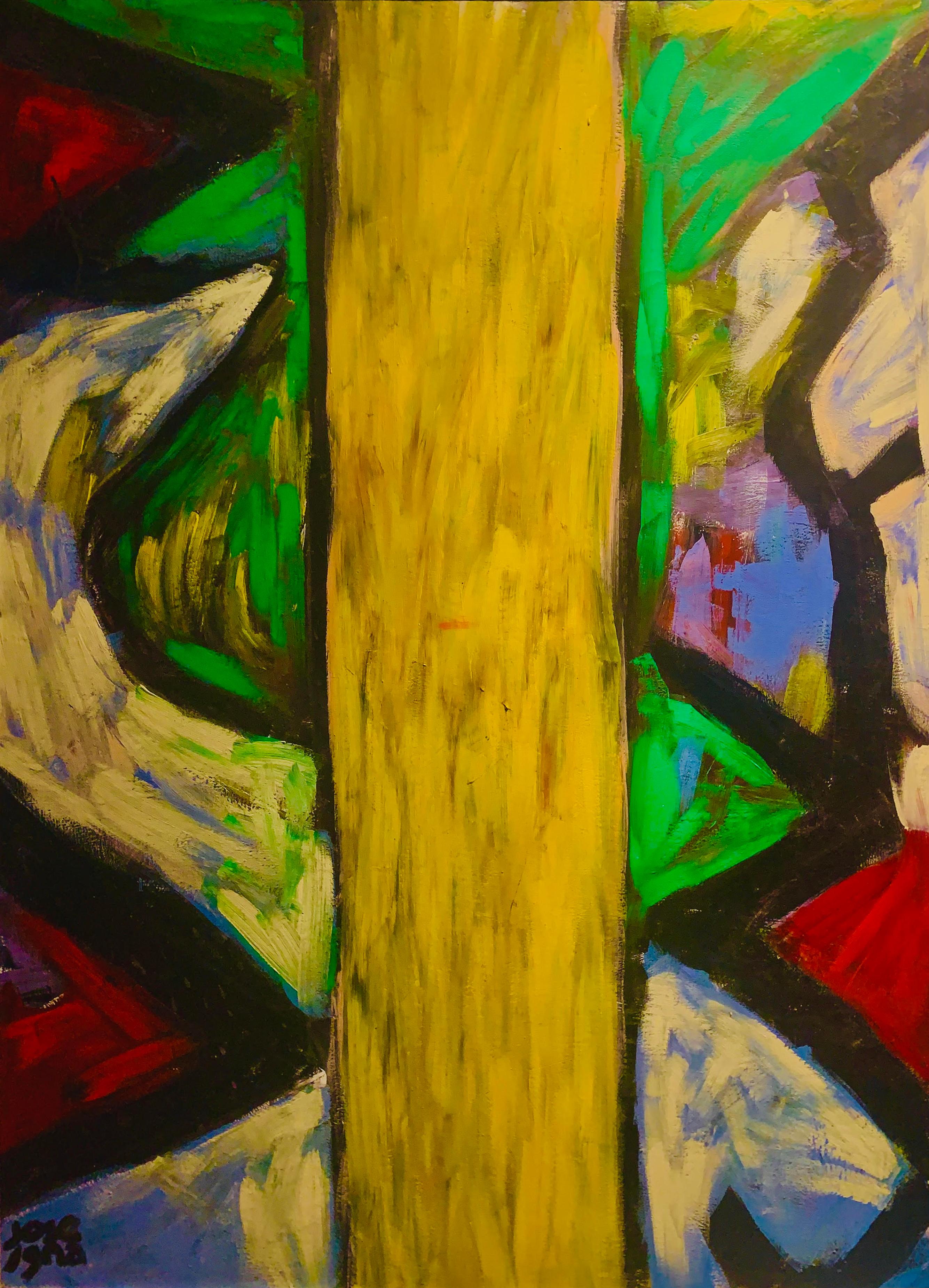 Abstract Painting José Ignacio Suarez Solis - Palmeiras derretendo na luz, peinture abstraite. De la série Matas