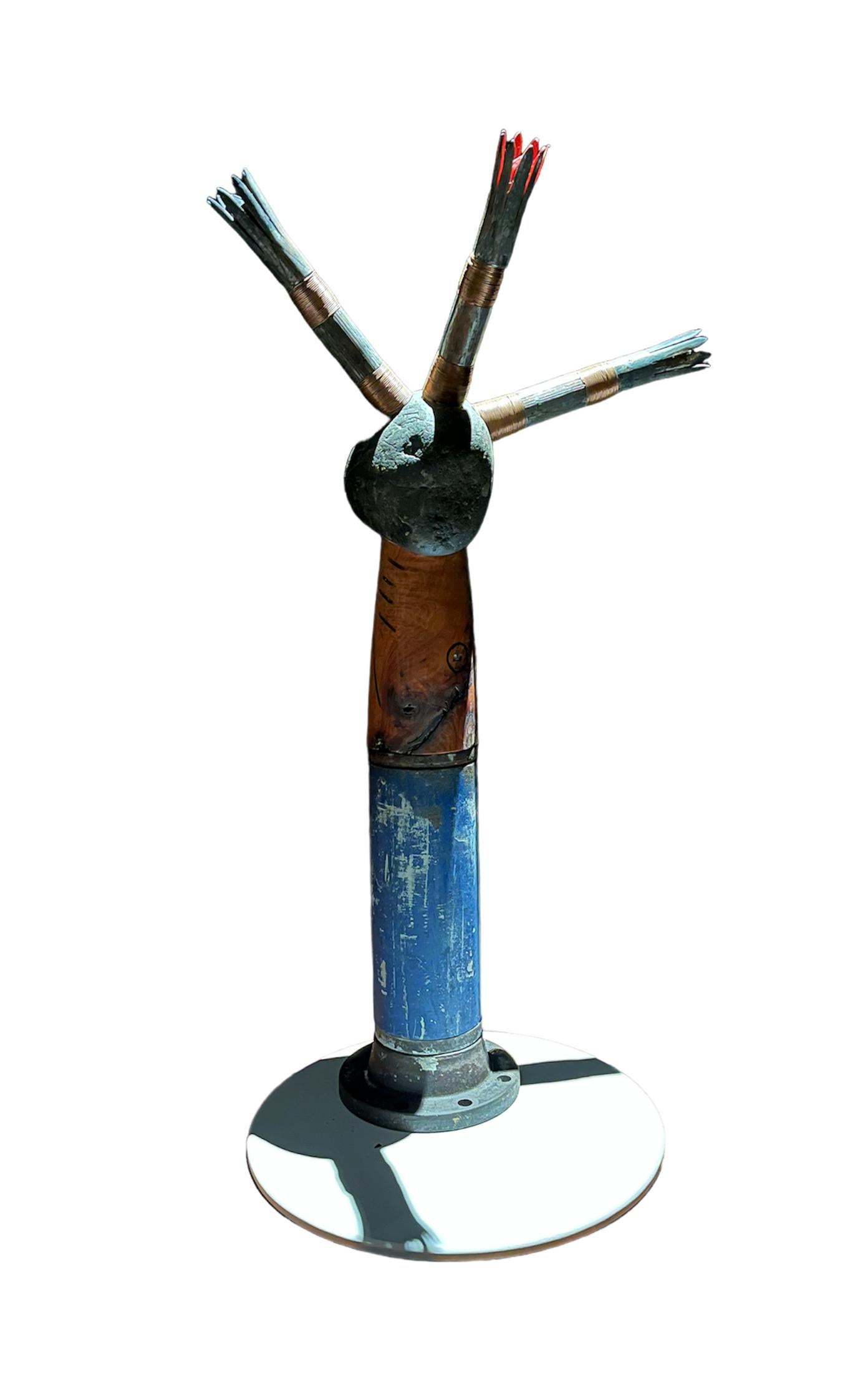 Carved Cuban School Modern Wood Sculpture of Intertwined Figures 16'' main image 0