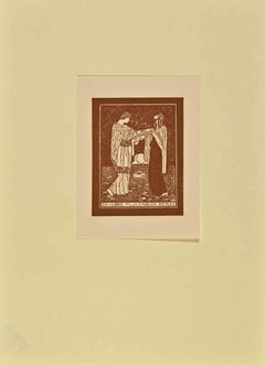 Ex Libris - Carlos Reyles - Woodcut by José (Josepe) Viola - Mid 20th Century