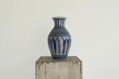 Jos Kalb Grès de La Roche Large Art Deco Salt Glazed Pottery Vase Belgium 1940s