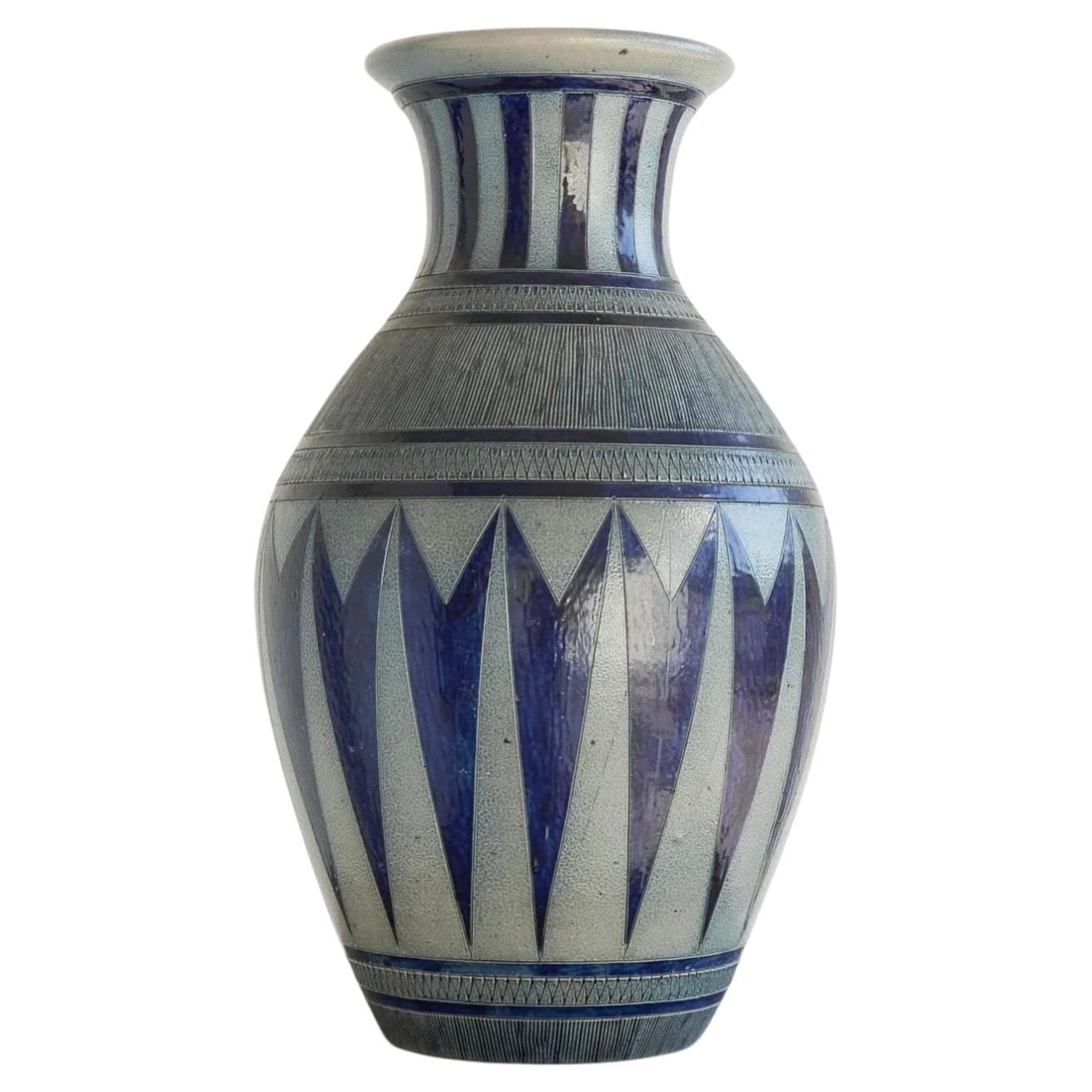 Jos Kalb Grès de La Roche Grande vaso Art Deco in ceramica smaltata al sale Belgio anni '40