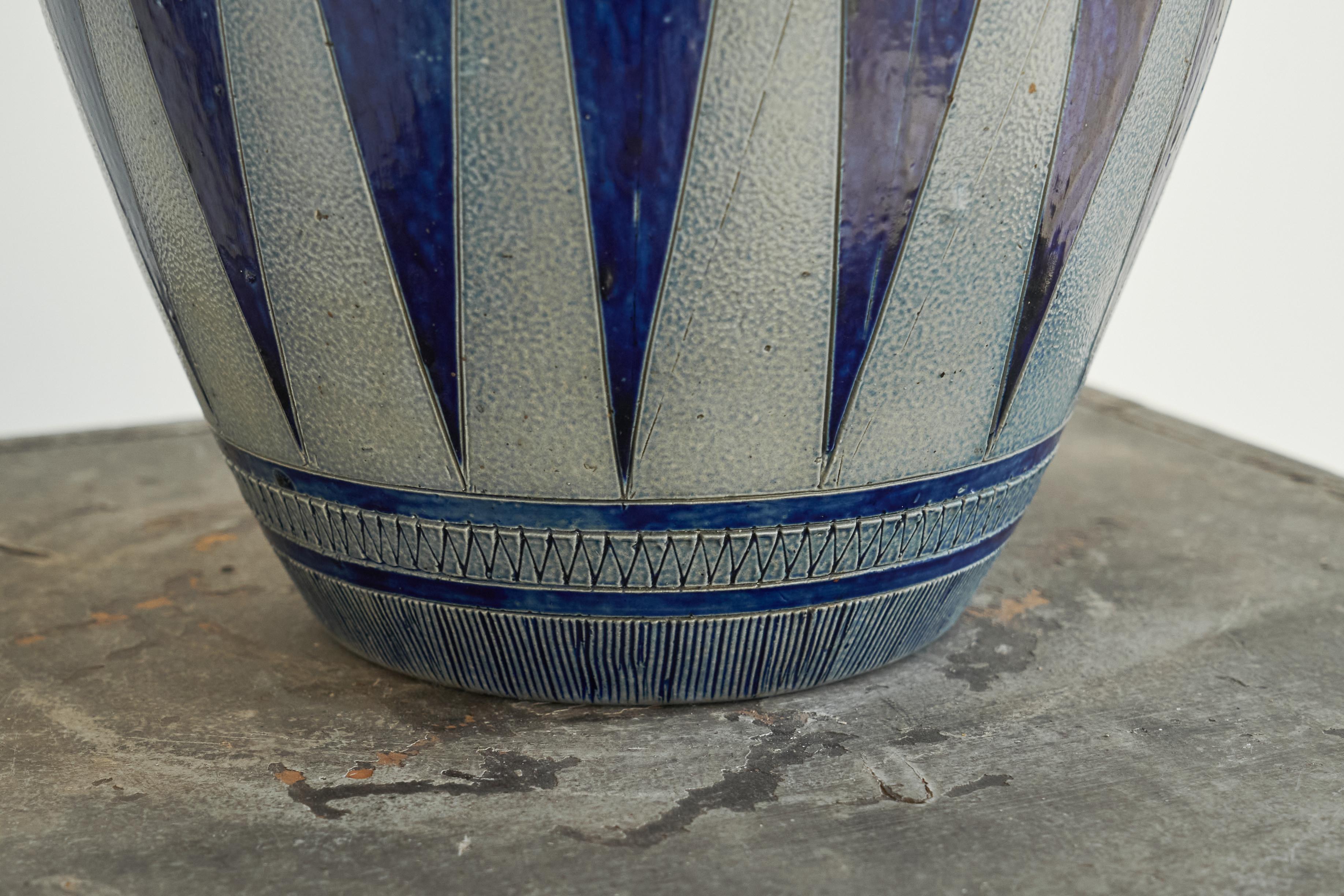 20th Century Jos Kalb Grès de La Roche Salt Glazed Large Vase Belgium 1940s For Sale