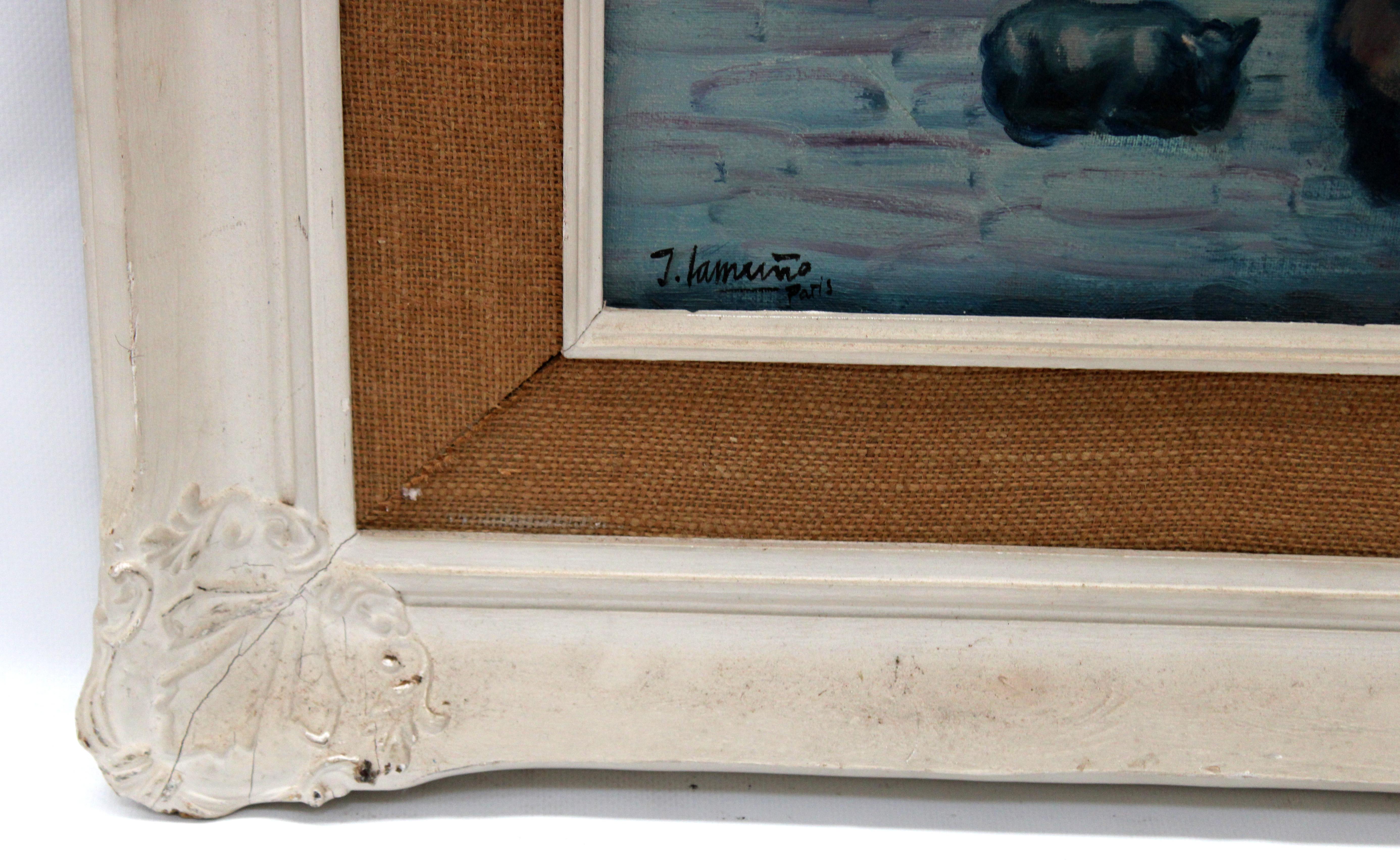 Vagabundos junto al río Sena (París) - Óleo sobre tela - en vente 4