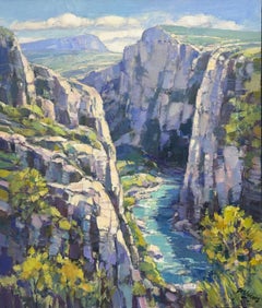 Les Gorges du Verdon - Peinture de montagne en plein air du 21e siècle