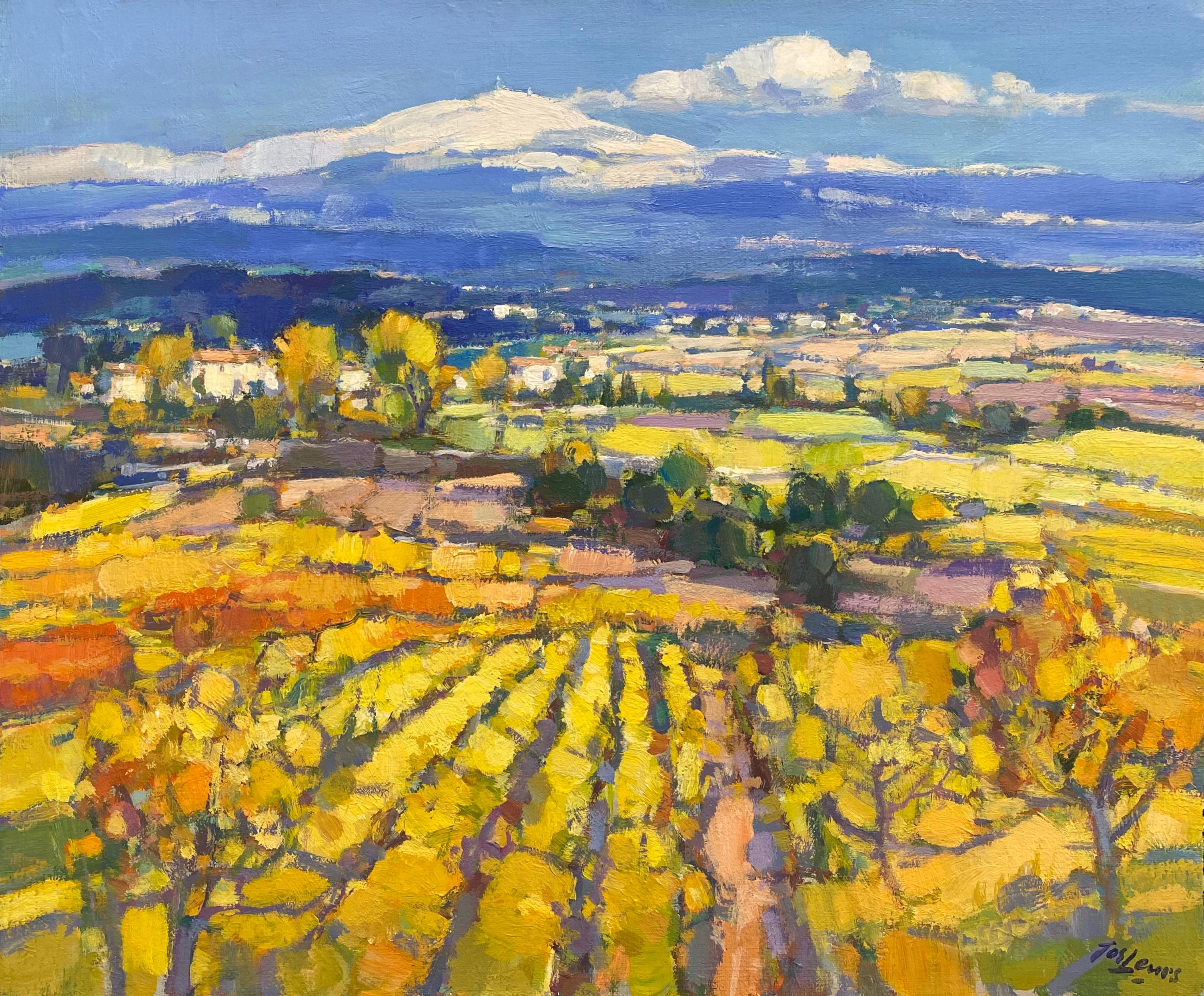 Jos Leurs Landscape Painting – Mont Ventoux – zeitgenössisches impressionistisches Landschaftsgemälde des 21. Jahrhunderts 