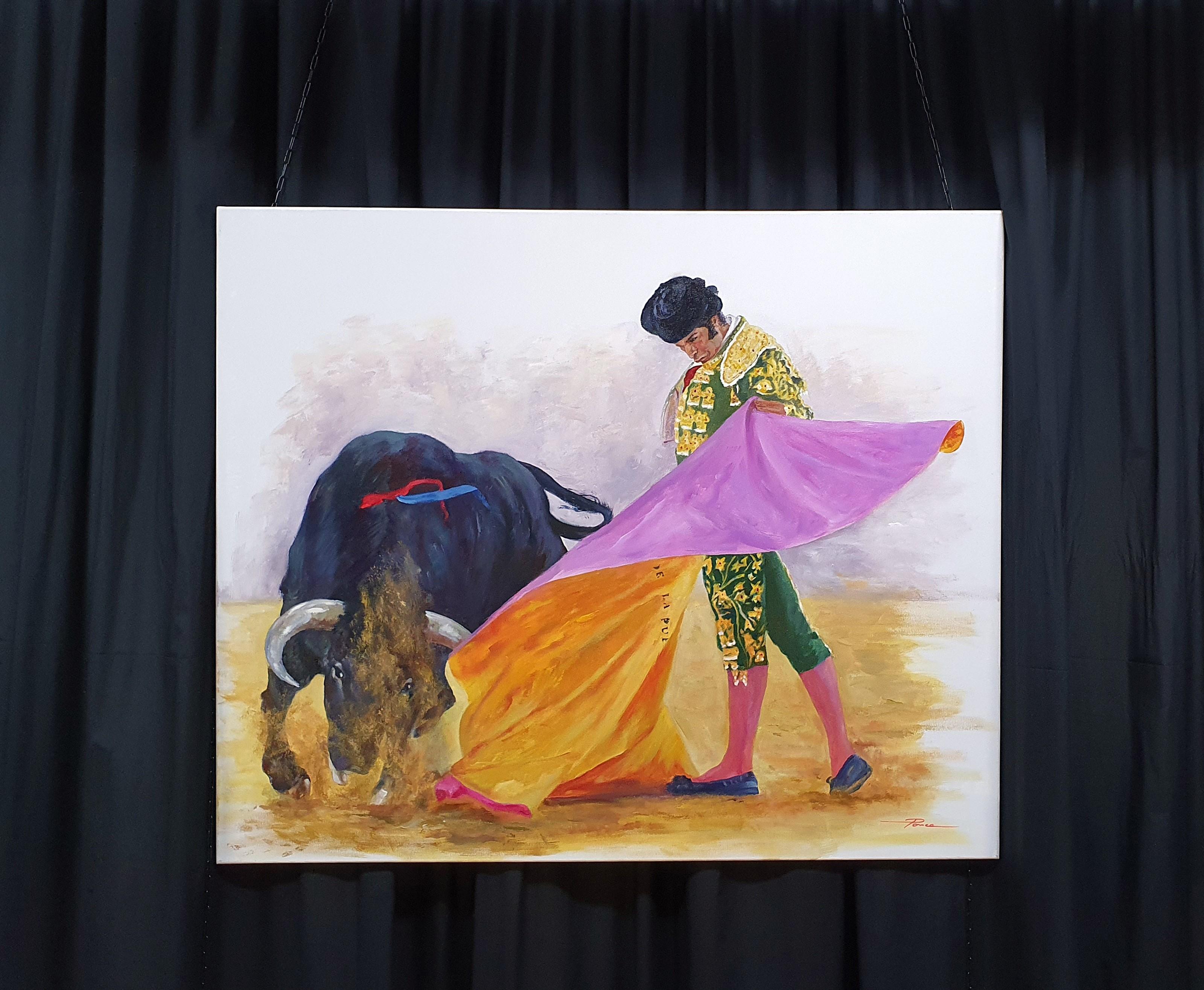 Verónica - Beige Figurative Painting by José Luis Pagador Ponce