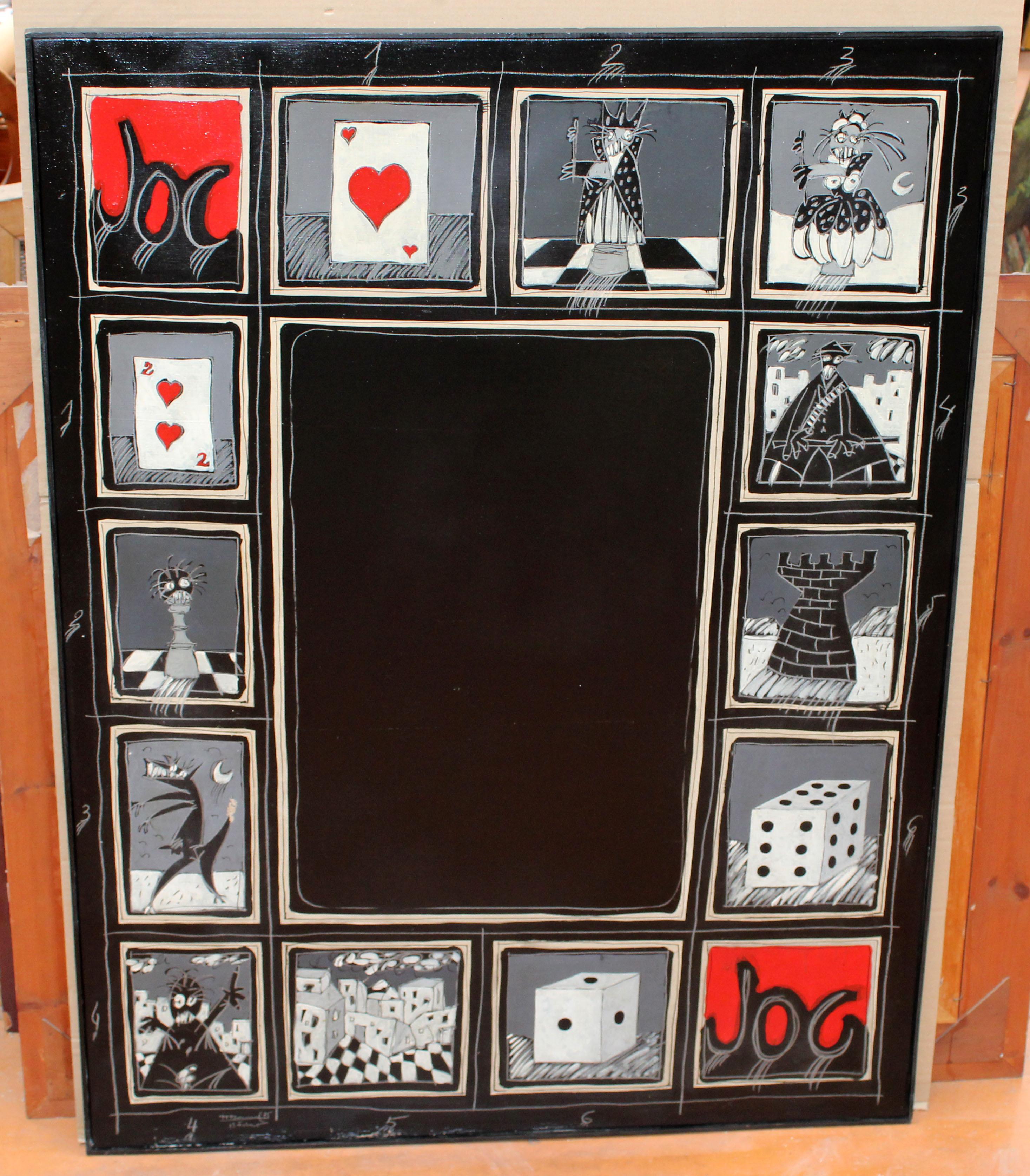 Spiel zum Verlieren oder Gewinnen - Óleo sobre tela - Año 1975 – Painting von José Luís Pascual Samaranch 