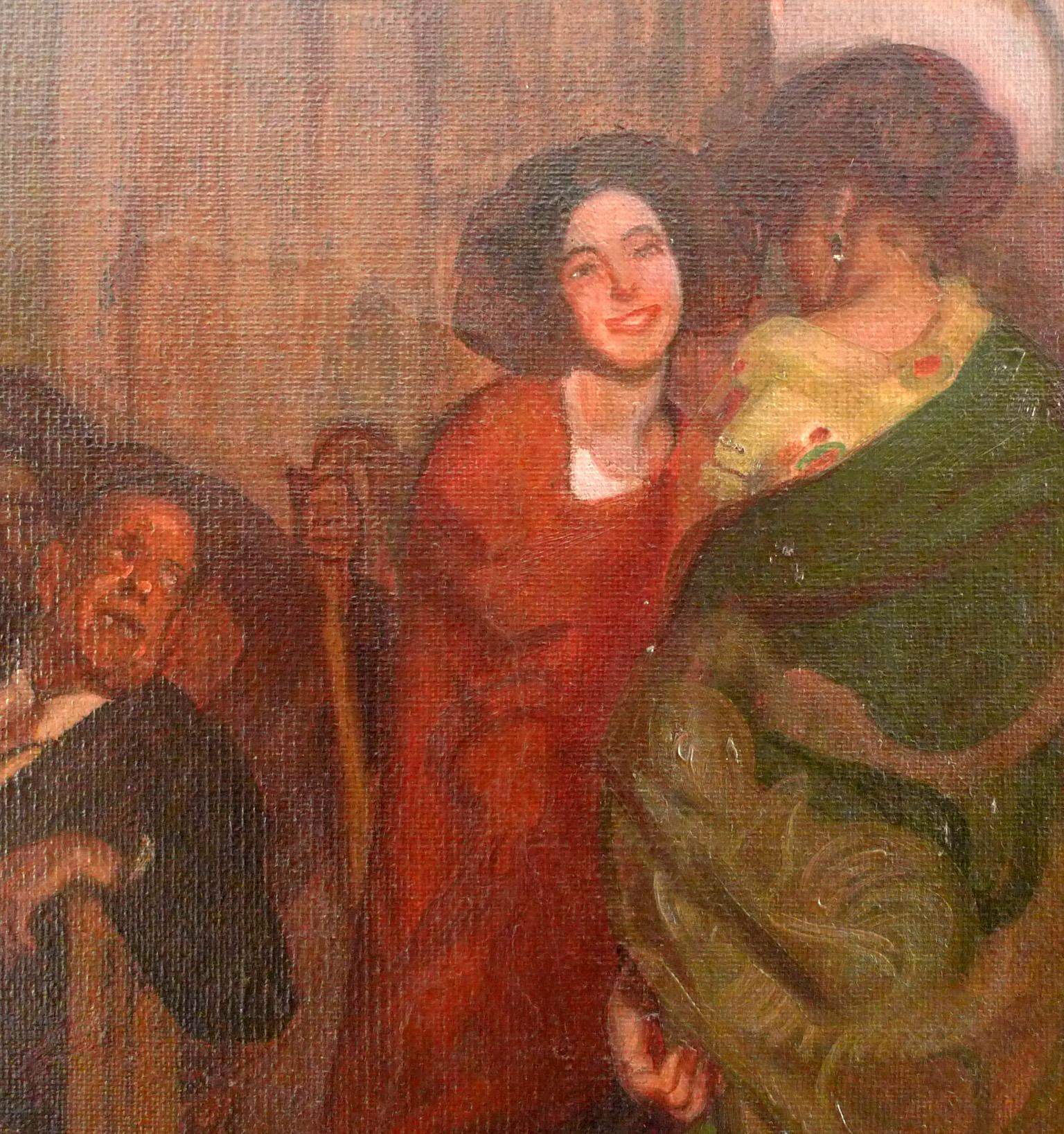 Día de mercado, Oil on Canvas by José María López Mezquita 3