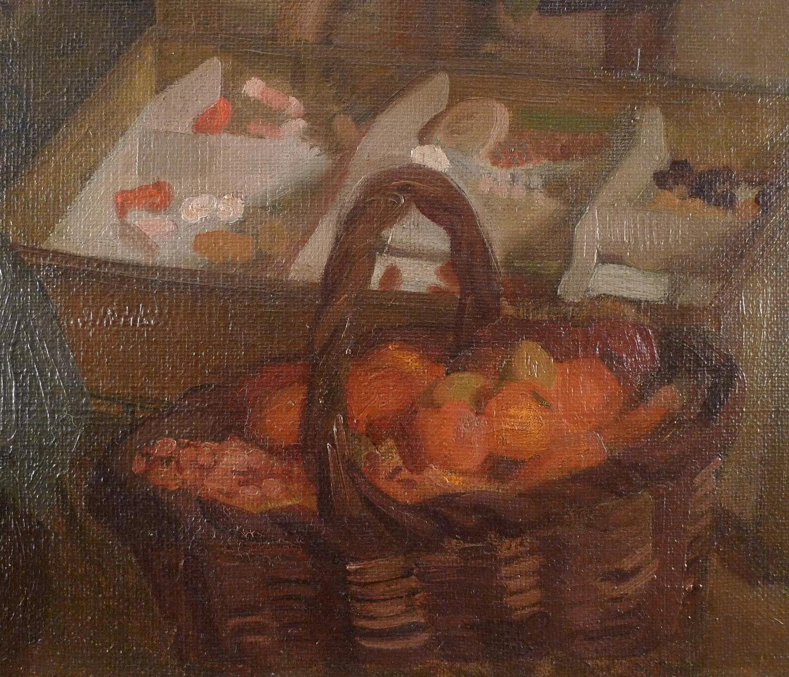 Día de mercado, Oil on Canvas by José María López Mezquita 6