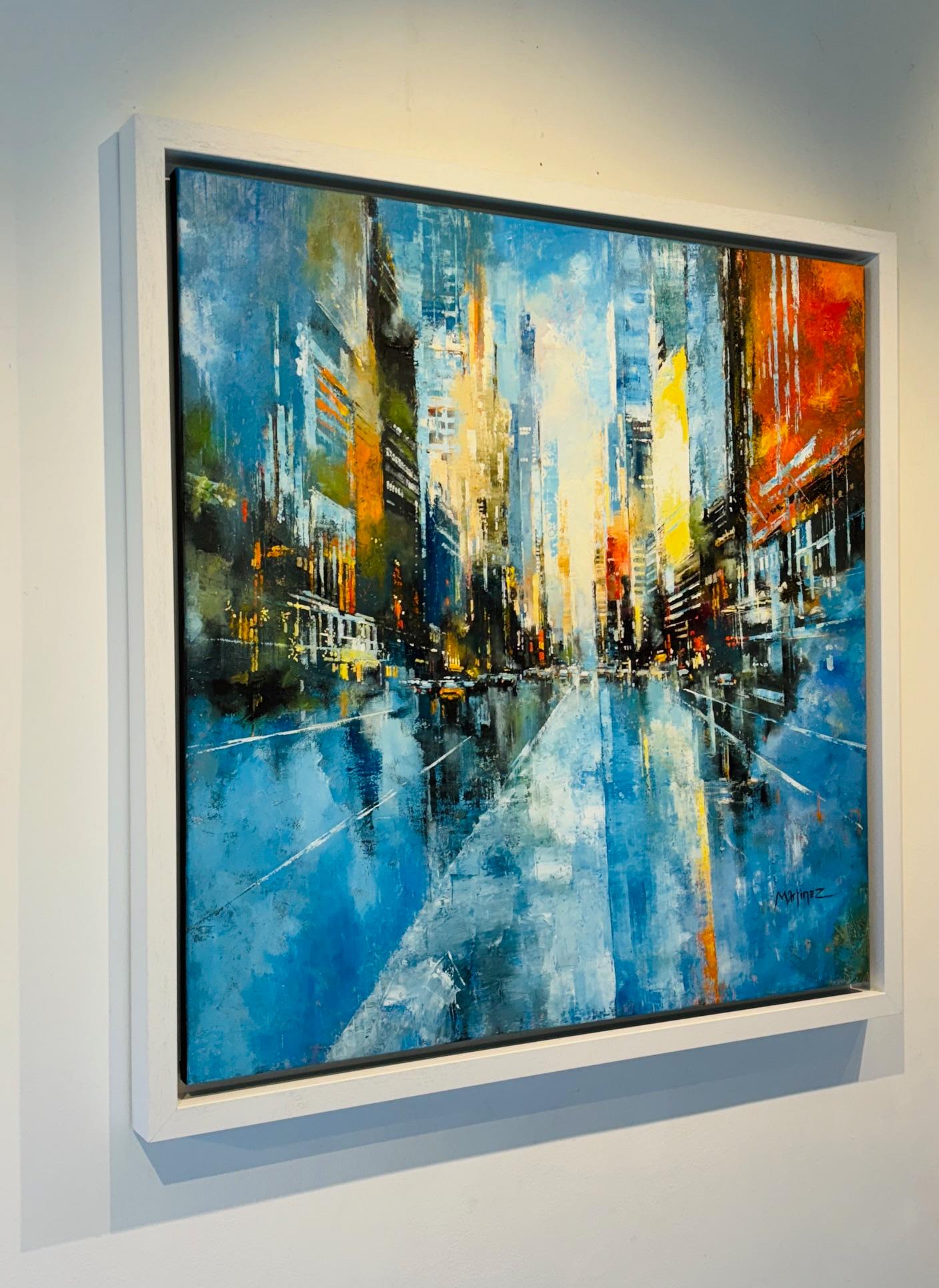 NYC Rain III - quadro originale di impressionismo astratto - arte contemporanea - Painting Impressionismo astratto di José Martinez 