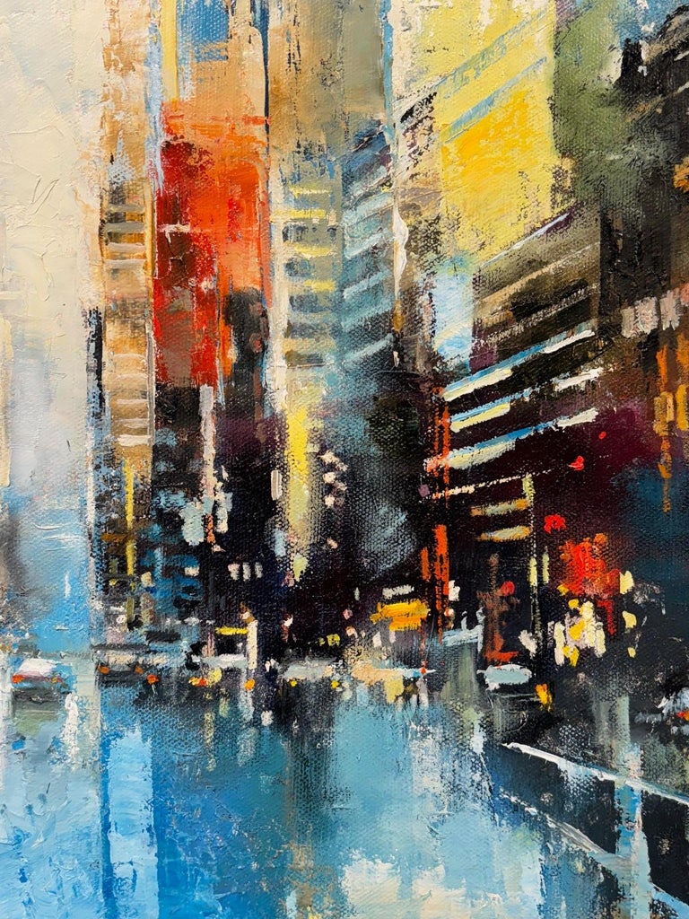 José Martinez - NYC Rain III - original abstract impressionism painting -  contemporary art For Sale at 1stDibs, image size:768x1024