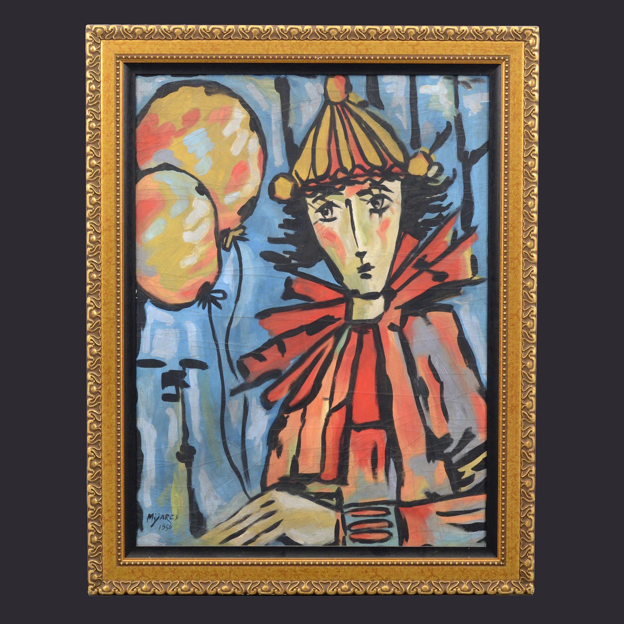 Jose Mijares Pittura Clown - Painting di José Mijares