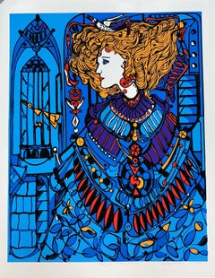 Jose Mijares Serigraph: Mujer con moño