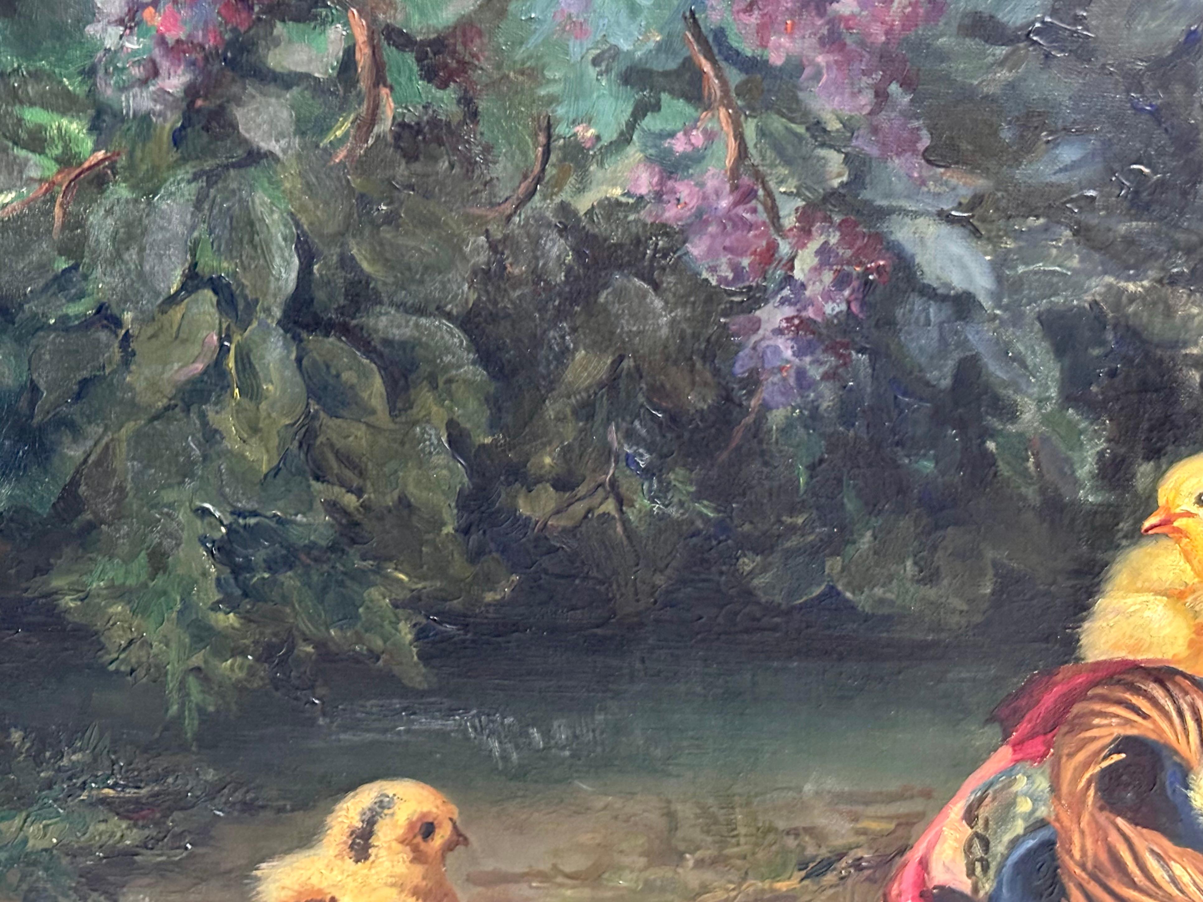 Chicks in the Basket – Oil on Canvas For Sale 1
