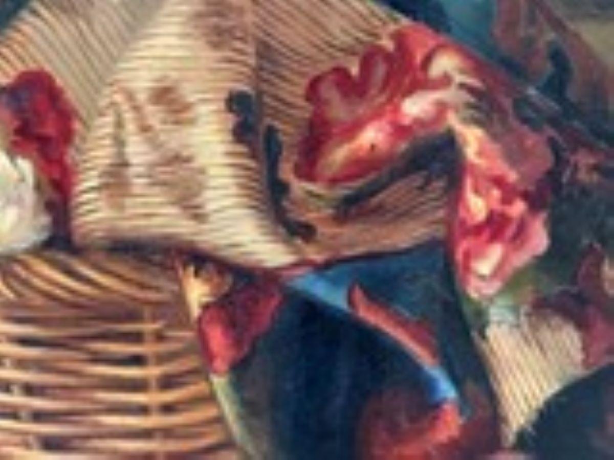Chicks in the Basket – Oil on Canvas For Sale 3