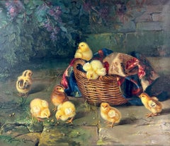 Chicks in the Basket – Oil on Canvas