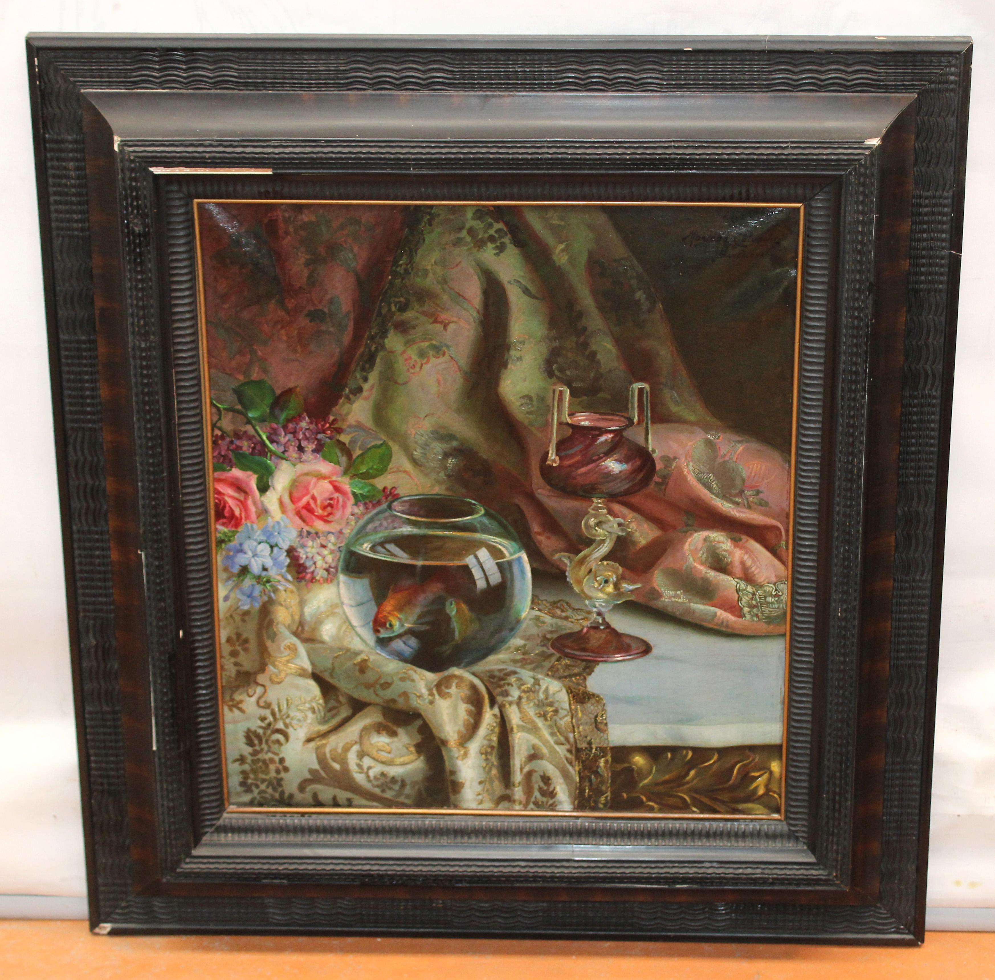 Öl auf Leinwand - Stillleben – Painting von José Moncada Calvache