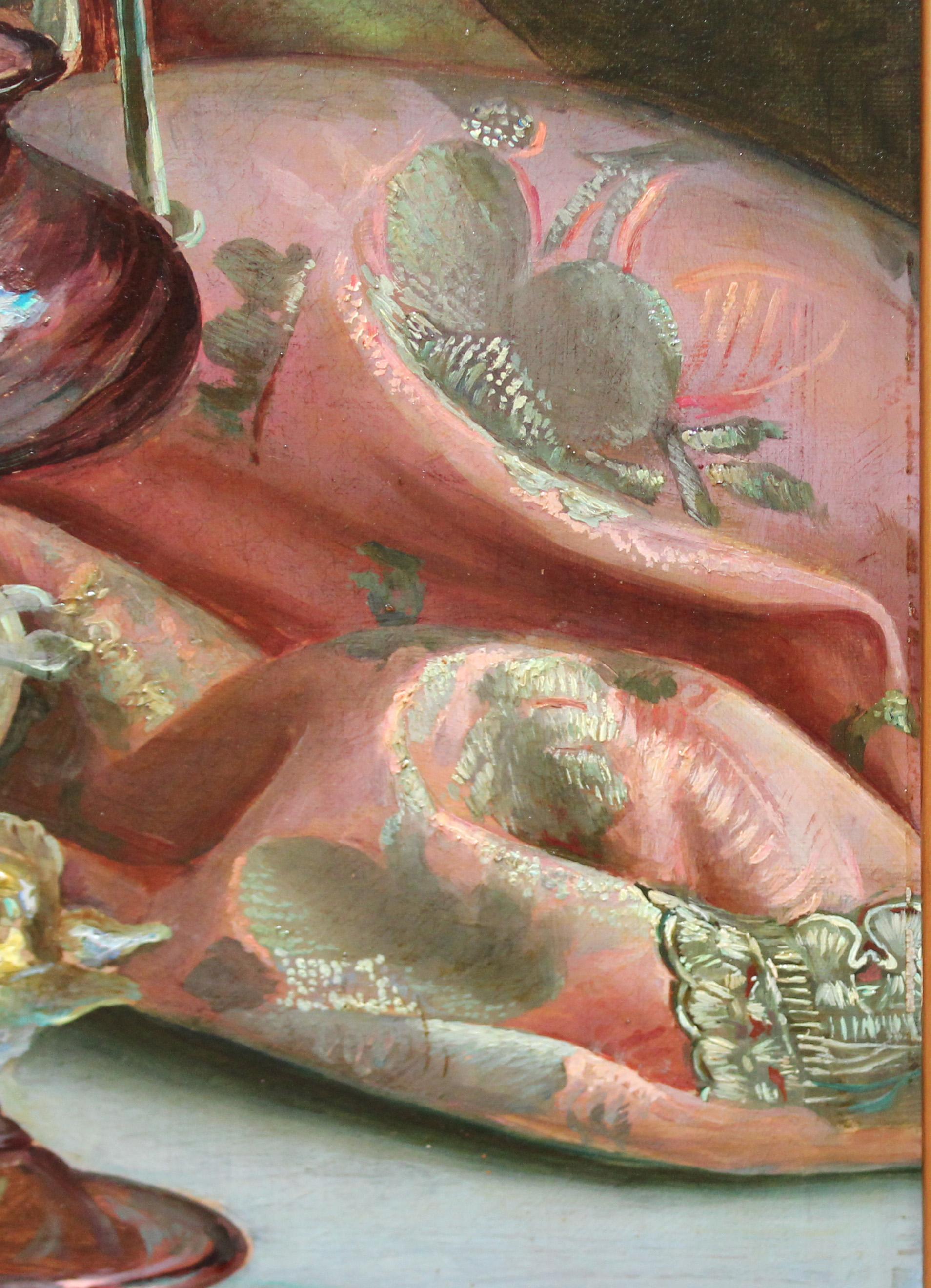 Öl auf Leinwand - Stillleben (Realismus), Painting, von José Moncada Calvache