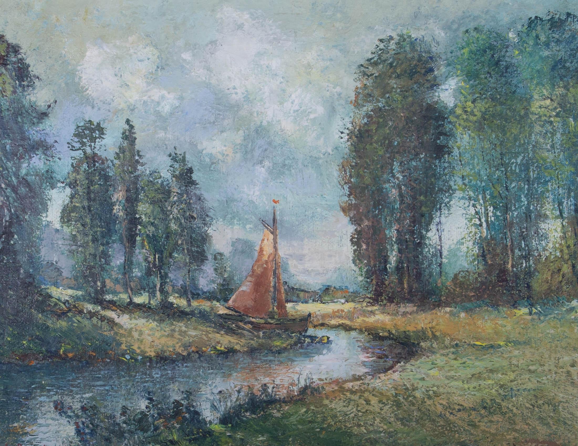 Jos Rotsaert (1910-1968) - Early 20th Century Oil, Winding River 1