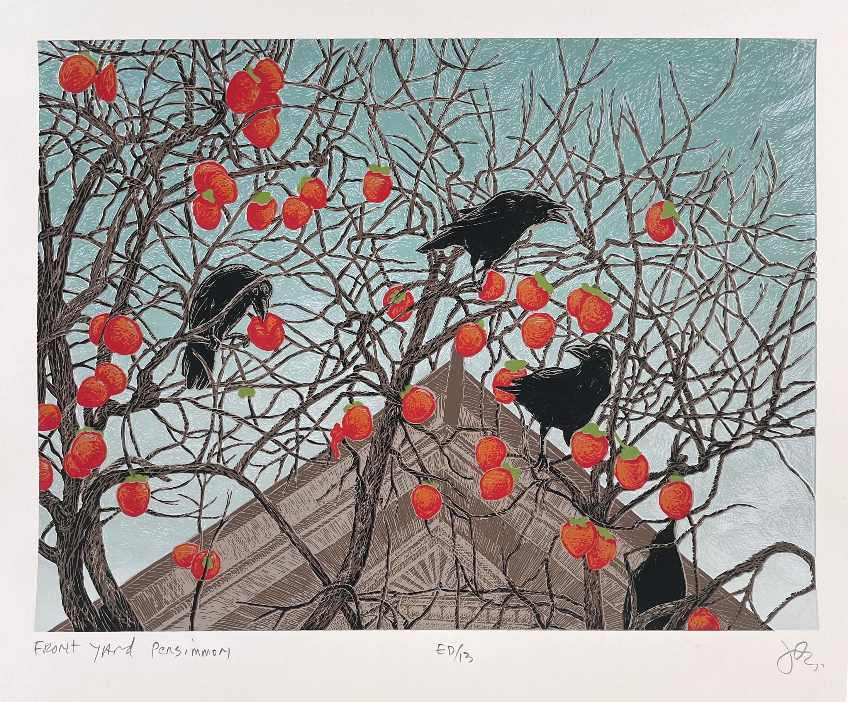 Front Yard Persimmons - Print by Jos Sances