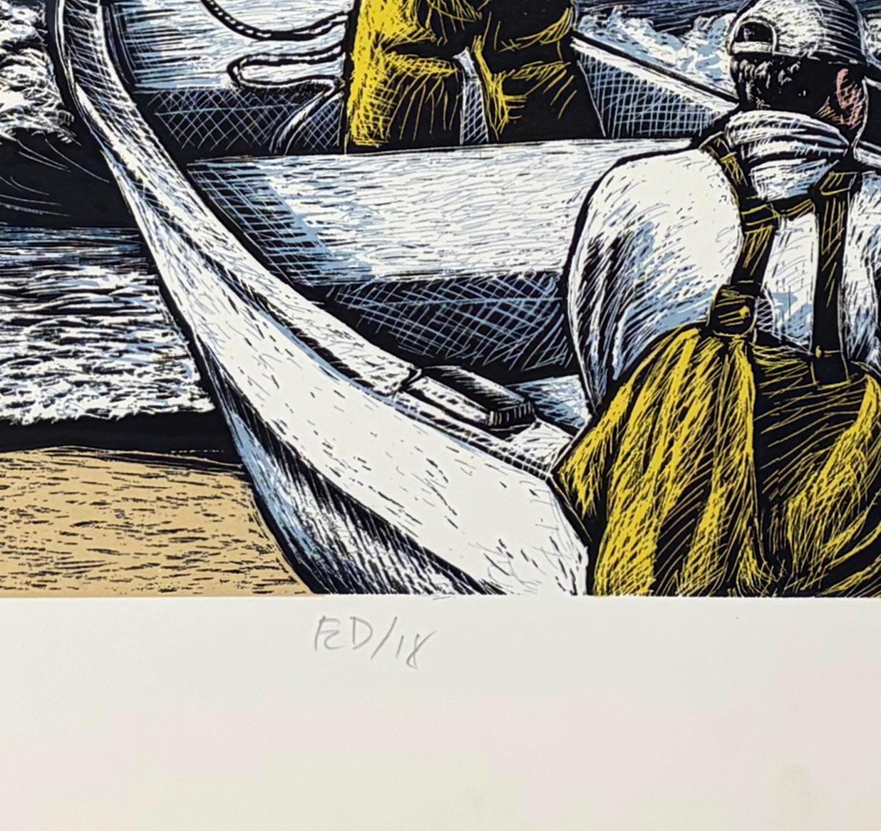 Pangas Launch from Punta Lobos, by Jos Sances For Sale 2