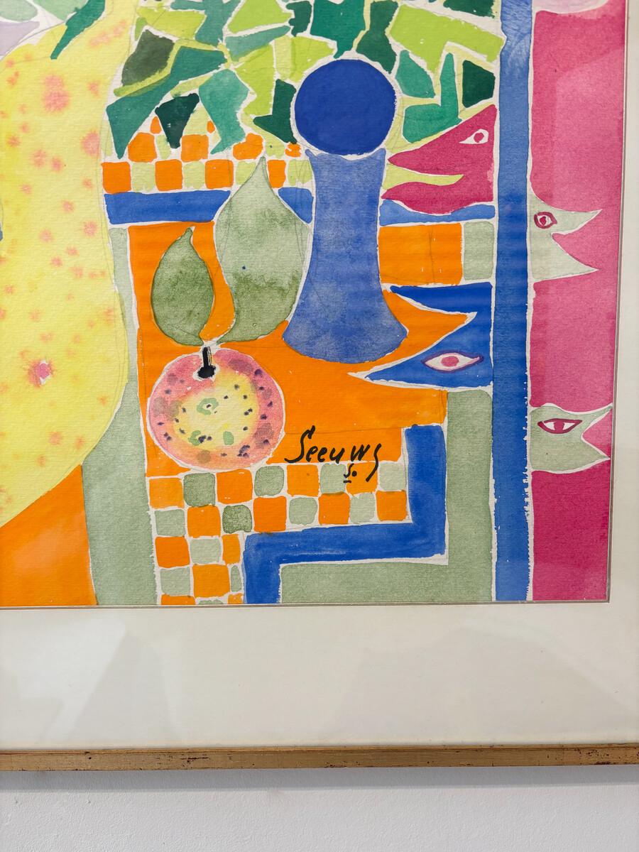 Belge Jos Seeuws (1912-2003) Peinture, Belgique, années 1970 en vente