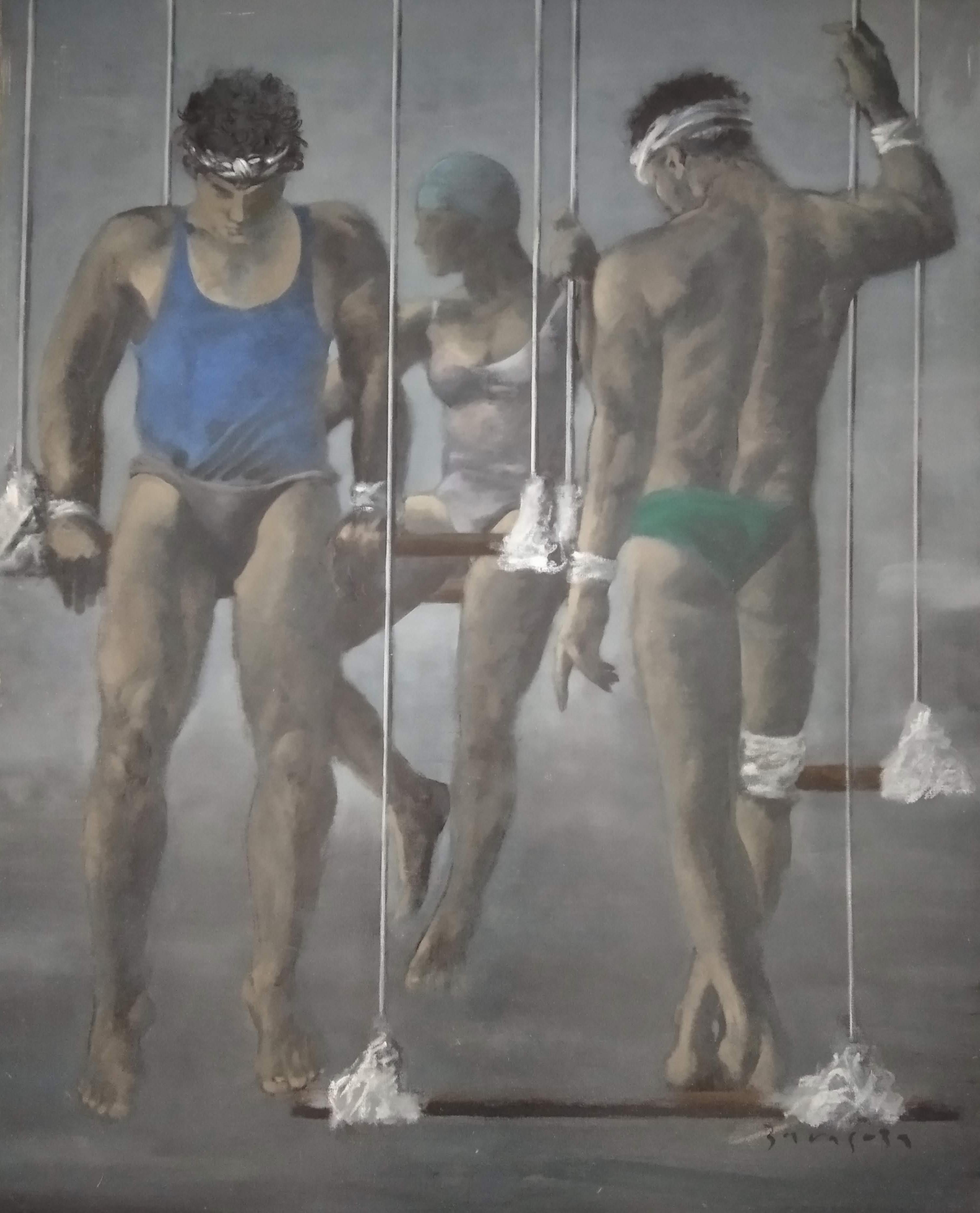 José Zaragoza Figurative Painting - The balance of the human condition