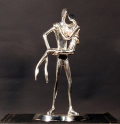 Noche de Bodas (Silver), Modern Bronze Sculpture by Jose Almanzor