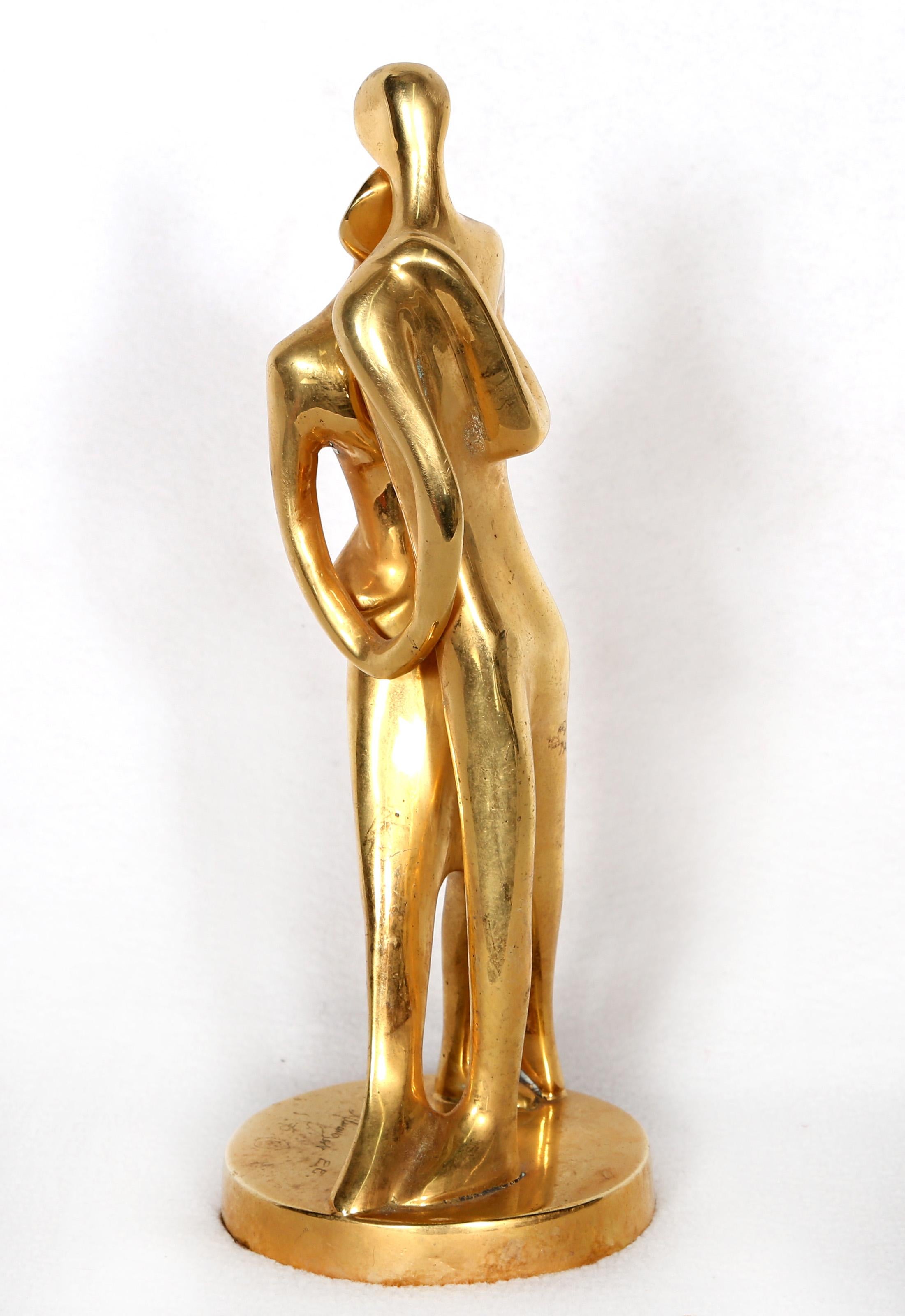 Tango, scultura moderna in bronzo con patina dorata di Jose Almanzor in vendita 1