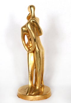 Tango, Modern Bronze Sculpture with Gold Patina by Jose Almanzor