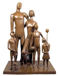 Una Dia en el Parque, moderne Bronzeskulptur von Jose Almanzor