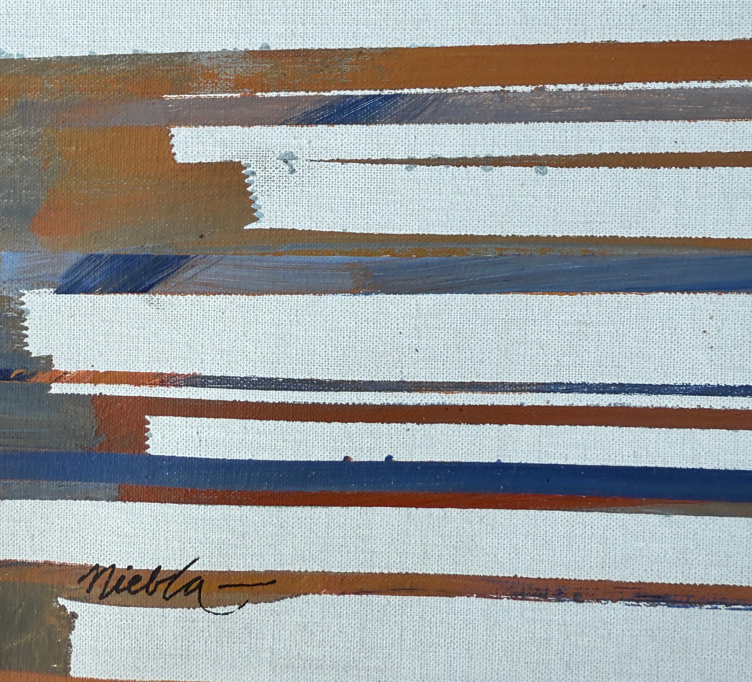 Stairway to the Frontal Sky oil on canvas abstract painting - Painting by Jose Alvarez Niebla