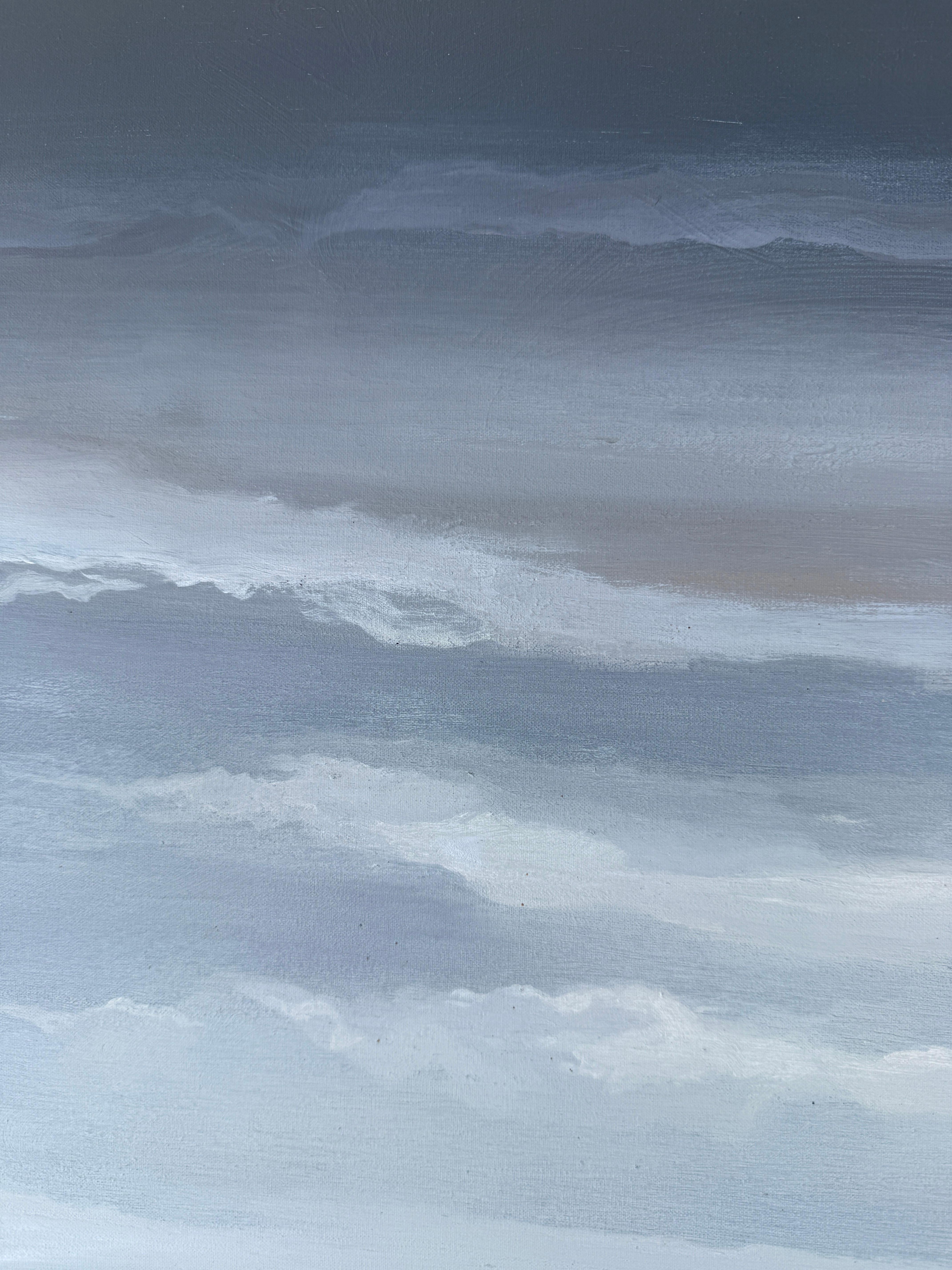 Stairway to the Frontal Sky oil on canvas abstract painting - Abstract Painting by Jose Alvarez Niebla