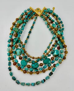 Jose and Maria Barrera Necklace from Estate of Writer Jackie Collins Turquoise