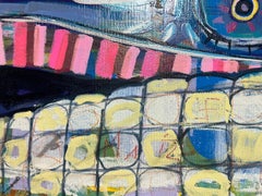 Diablito blu, Pittura acrilica, 60 x 80 cm, Arte popolare messicana, 2025