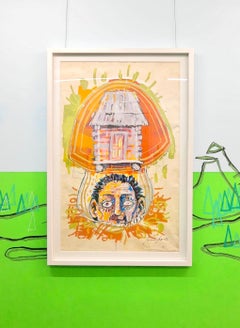 "En casa", home, contemporary, acrylic, figurative painting, Mexican Basquiat