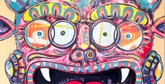 Diablito rose, peinture acrylique, 50x97cm, Folk Art , 2025