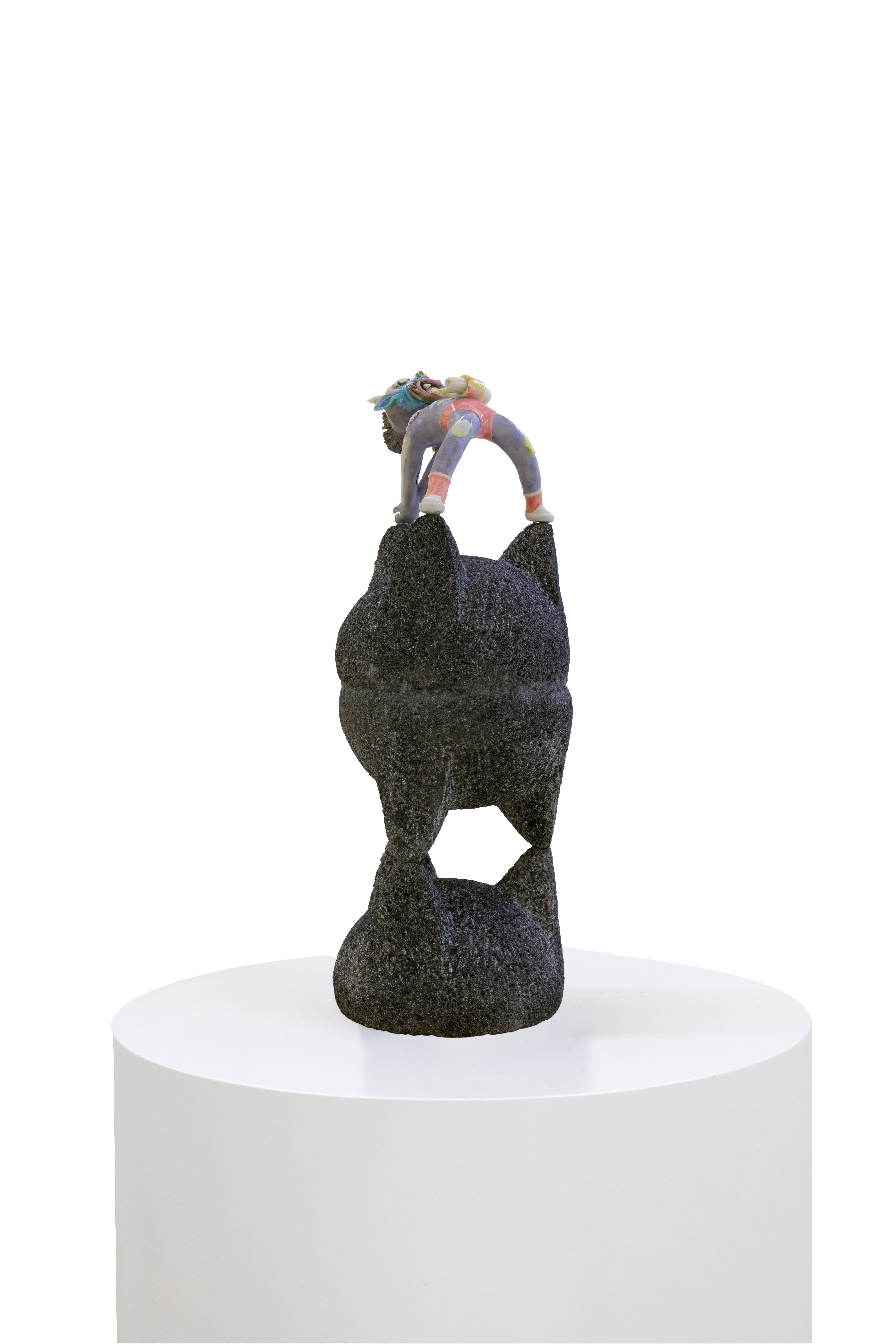 Jose Angel Pahuamba Figurative Sculpture - "Diablito comiendo elote", mexican, sculpture, contemporary, figurative
