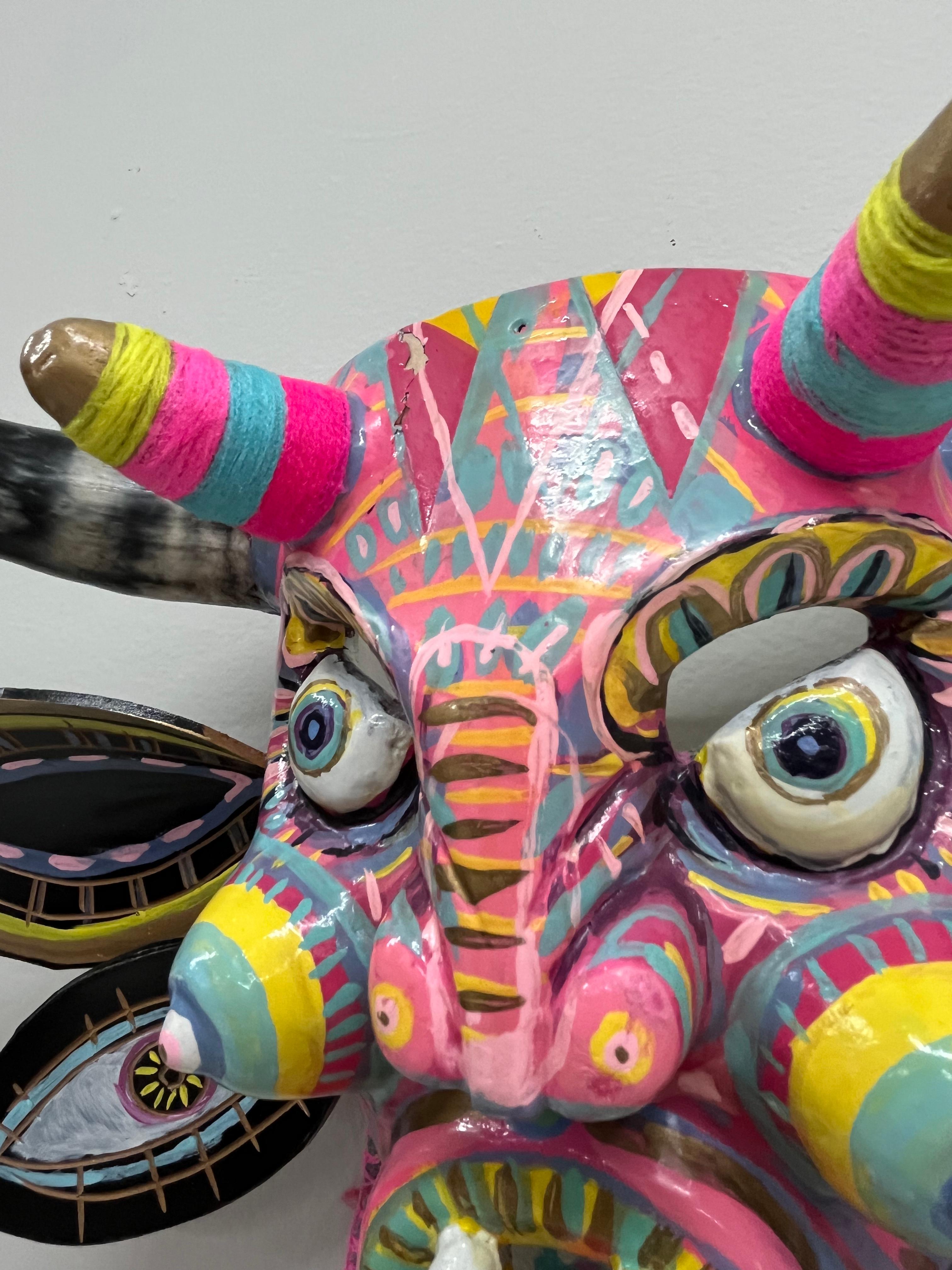 Máscara - Folk Art Sculpture by Jose Angel Pahuamba
