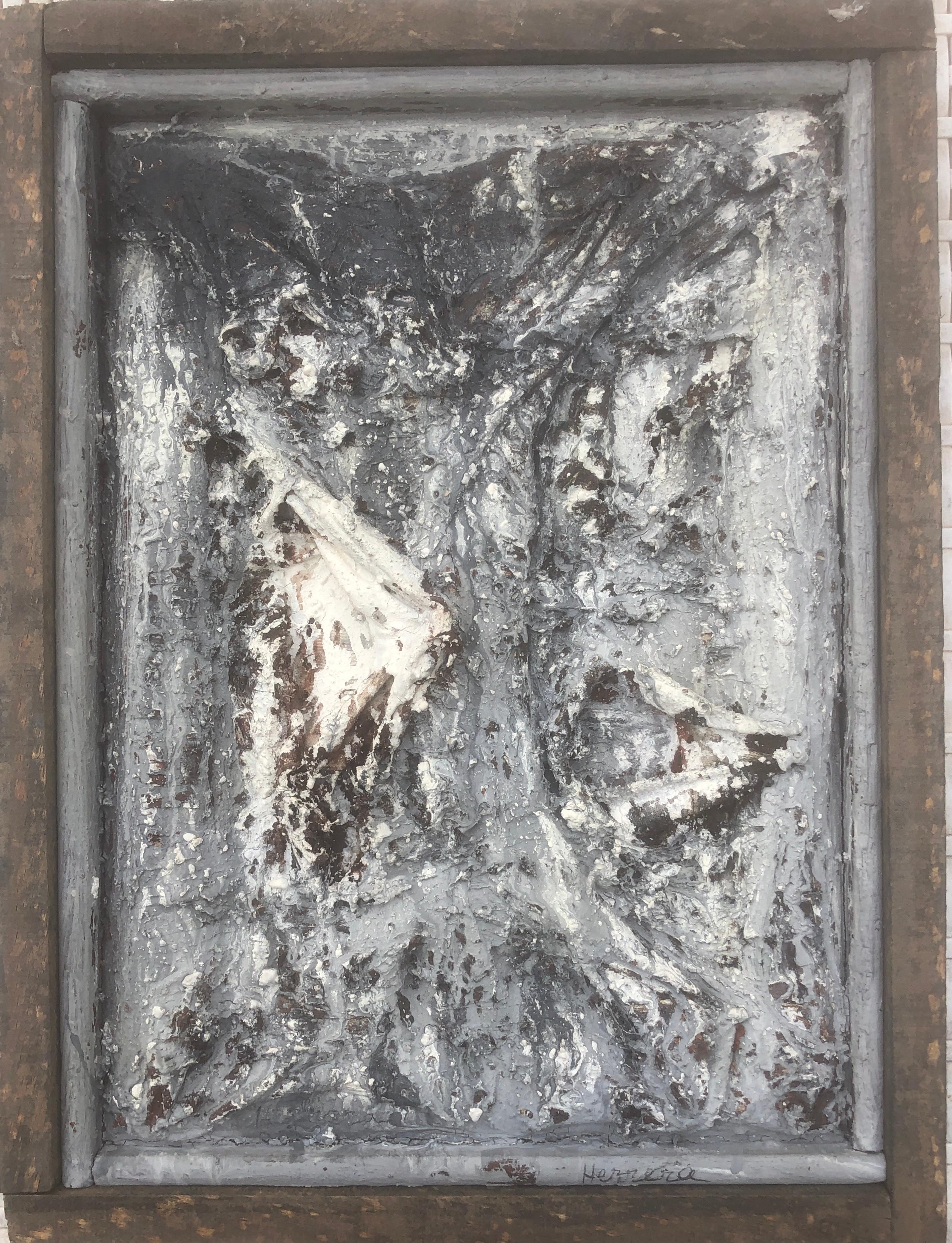 pittura astratta materica ad olio e collage - Painting di Jose Antonio Herrera Alcazar