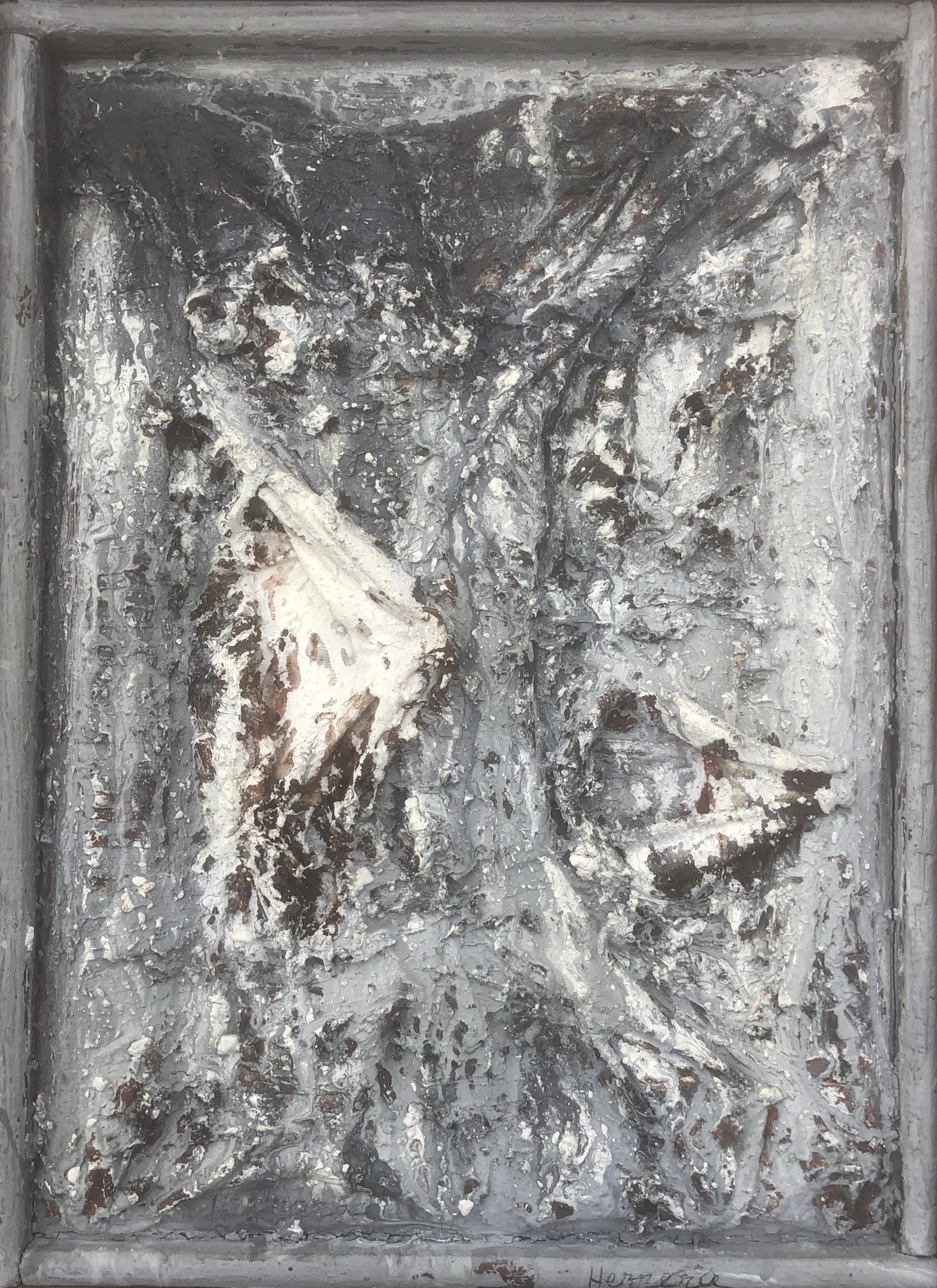 pittura astratta materica ad olio e collage