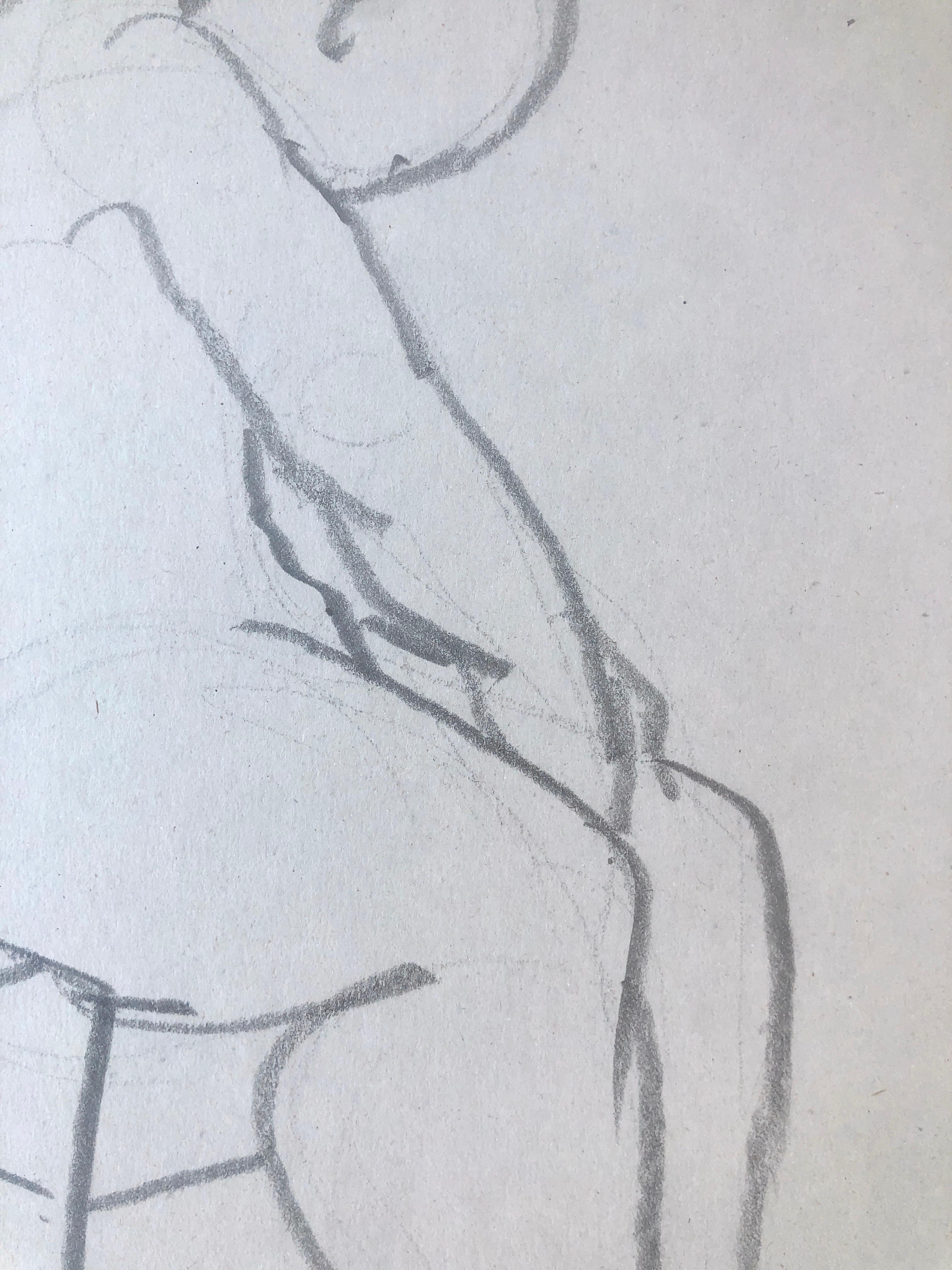 Nude woman pencil on paper artwork For Sale 2